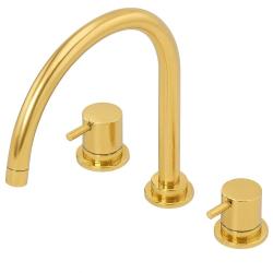 Waterevolution Flow grifo de cocina de 3 agujeros con caño giratorio y conexión para agua filtrada de latón T152ULE