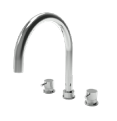 Waterevolution Flow 3-hole kitchen mixer tap with swivel spout and filtered water connection gun metal T152UGME