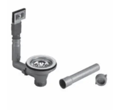 PB classic copper drain set with overflow for a kitchen sink and lockable basket strainer 1208969783