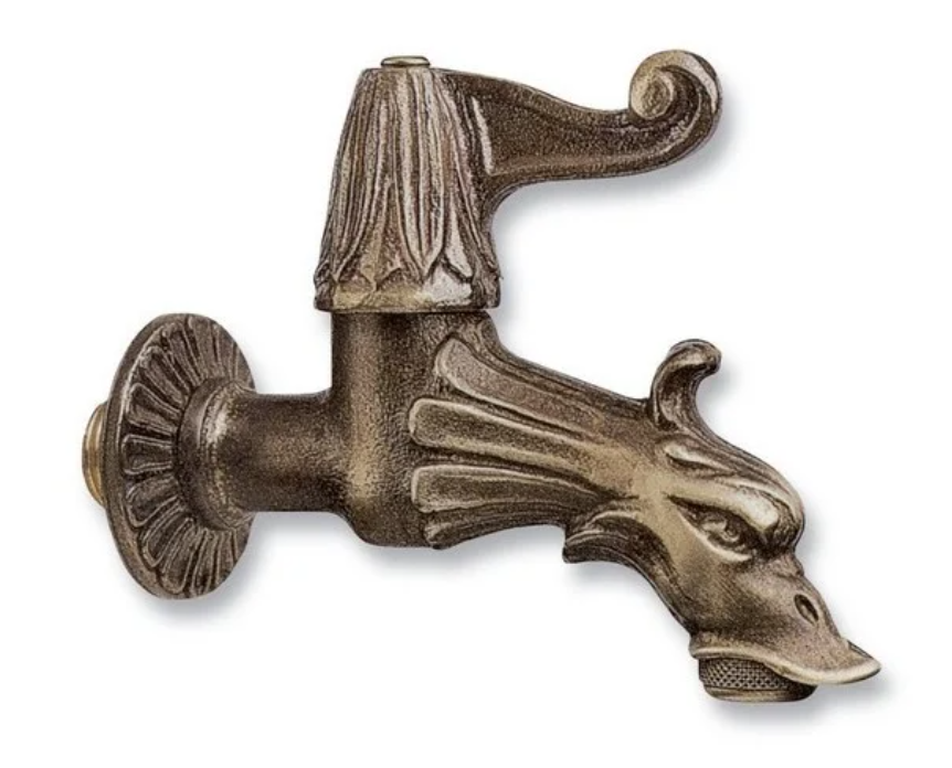 PB Garden Grifo de Pared Vintage para Fuente Grifo de Agua Fria Bronce con Conexion para