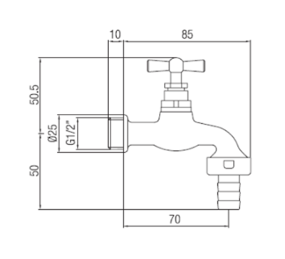 PB Garden Sandblasted Yellow Tap with Garden Hose Connection 1208969794