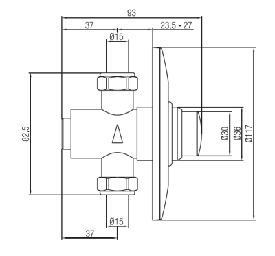 PB Self-Closing Built-In Shower Tap Timed 1208969805