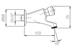 PB Grifo de pared autocerrado temporizado 1/2” 1208969808