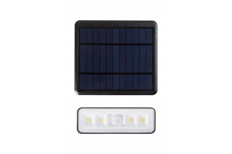 Luminaria solar con sensor de movimiento y crepúsculo DAVOS, LED, 1000lm, 4000K, 2000mAh, IP54, negro