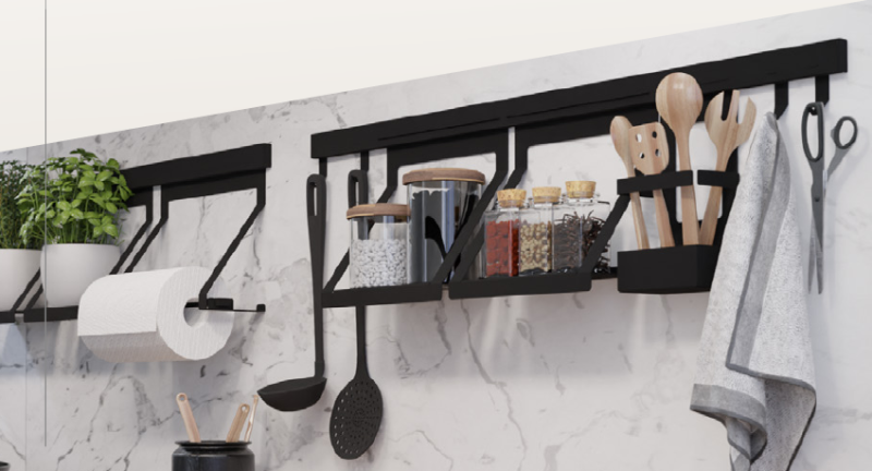 Cesta Epka Luxion para Rieles de Cocina Metal Negro 1208969965