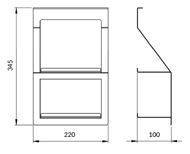 Epka Luxion Doble Estante para Rieles de Cocina Metal Negro 1208969967