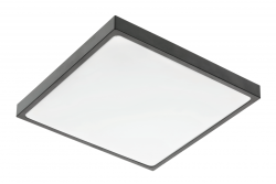 ALTAR Lámpara de techo LED, 295x295mm, 4000K, 24W, 1680lm, AC180-250V, 50/60 Hz, PF>0.5, IP54, negro, 3 años de garantía.