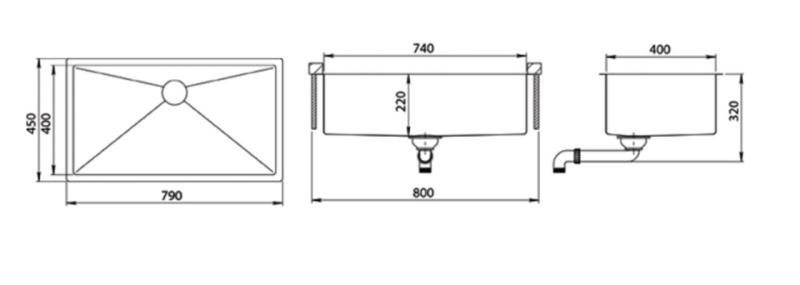 Ausmann Mosel fregadero de cobre grande de acero inoxidable - cobre PVD 74x40 universal 1208970018