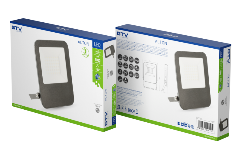 ALTON reflector, LED, 30W, 3000lm, 4000K, AC220-240V, IP65