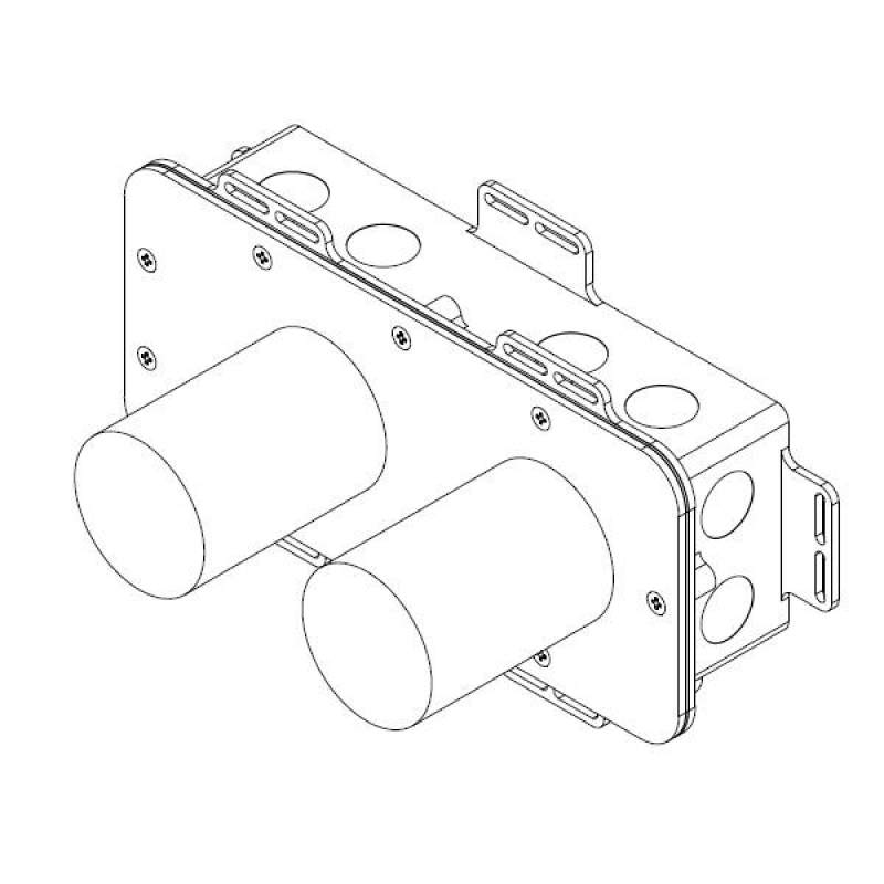 Waterevolution Parte empotrada ISOBOX grifo mezclador para lavabo 2 orificios T0.16.BI