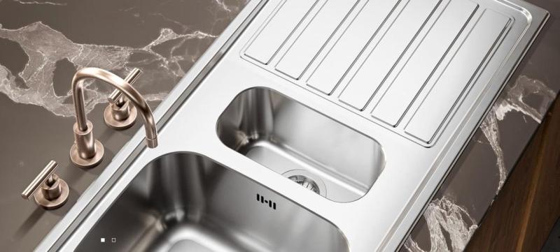 Banka Centurio 100-34 Fregadero de acero inoxidable para montaje sobre encimera 100 x 50 cm con escurridor 1208970033