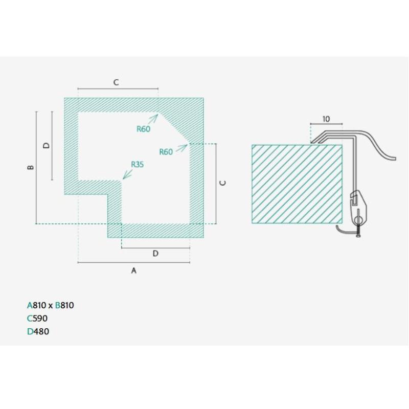 Fregadero de esquina de acero inoxidable para montaje sobre encimera Banka Montreal 83 x 83 cm con escurridor 1208970036.