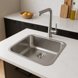 Banka IB4040 Fregadero de Acero Inoxidable 40 x 40 cm Montaje Sobremesa y Integrado 1208970040