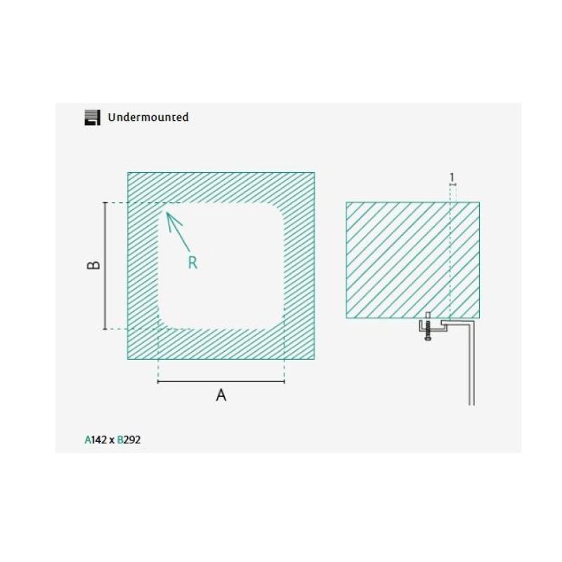 Fregadero Banka IB1530 de acero inoxidable 146 x 296 mm bajo encimera 1208970041