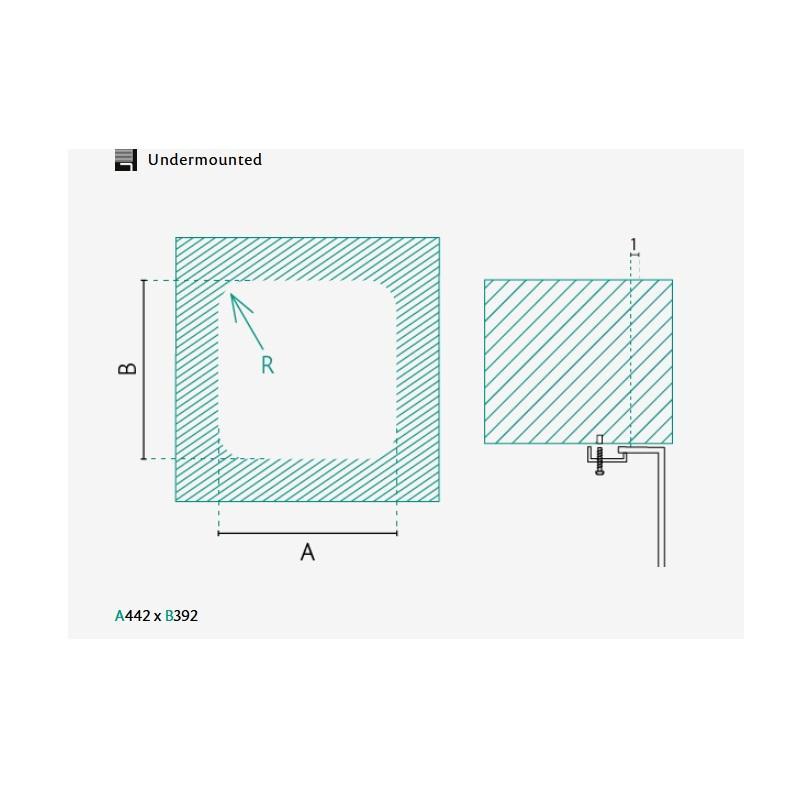 Banka IB4540 Fregadero de Acero Inoxidable 45 x 40 cm Bajo Encimera 1208970044