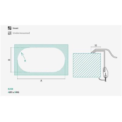 Fregadero Doble de Acero Inoxidable Banka Andalucia 835 x 440 cm Montaje Superficial y Empotrado 1208970050