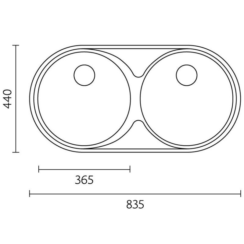 Banka Andalucia Fregadero Doble de Acero Inoxidable 835 x 440 cm Bajo Encimera 1208970051