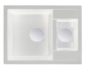 GraniteMy Smart extra shallow 1.5 granite countertop white sink 58x44cm with white plug and cover 1208970052