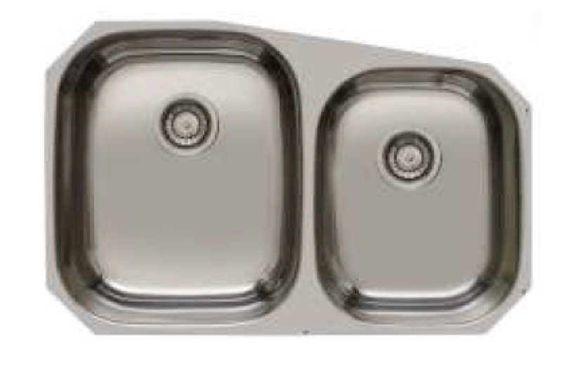 Banka Princess Fregadero doble de acero inoxidable para encastrar 750 x 475 mm 1208970067