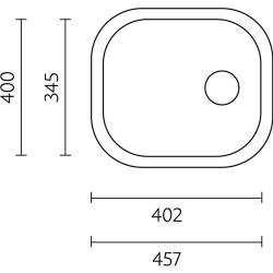 Fregadero de acero inoxidable Banka Boston 457 x 400 mm Superficie 1208970069.
