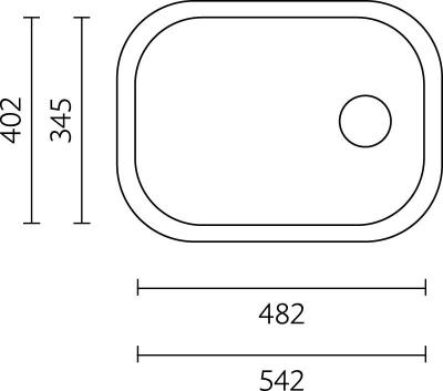 Banka Boston Stainless Steel Sink 542 x 402 mm Surface-Mounted 1208970071