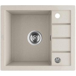 Aquadesign Somerset Fregadero Encimera de Granito Beige Arena con Pequeña Zona de Escurrimiento 570 x 495 mm 1208970083.