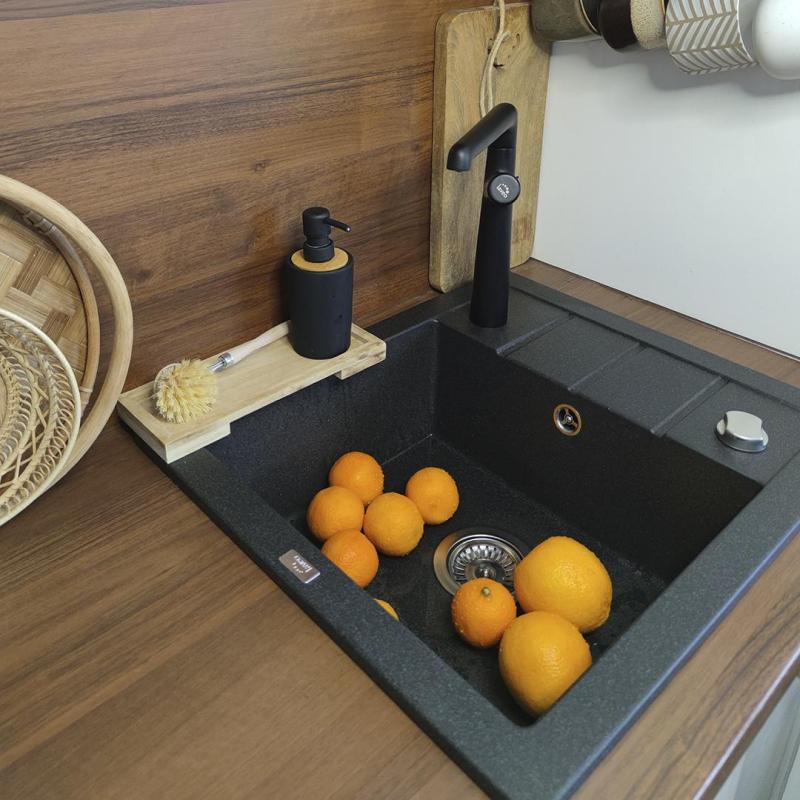 Aquadesign Somerset Fregadero Encimera de Granito Beige Arena con Pequeña Zona de Escurrimiento 570 x 495 mm 1208970083.