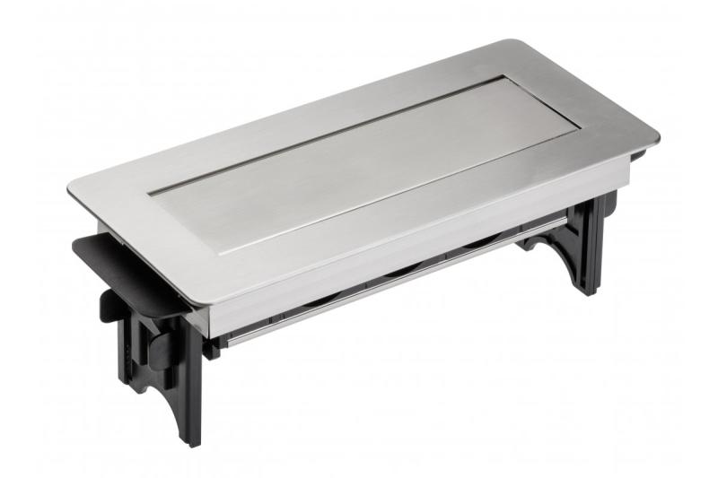 Cable alargador de escritorio sin caja, enchufe triple con toma de tierra, cable de alimentación de 1,5 m con enchufe, acero inoxidable.