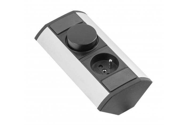 MINI extensión de esquina con regulador CCT y enchufe con toma de tierra 230V 16A