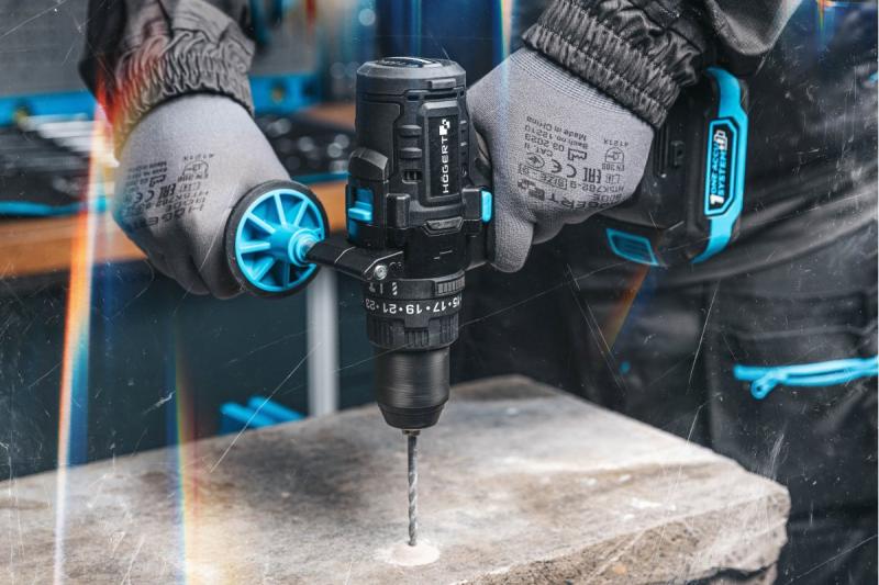 Högert potente taladro percutor a batería, sin escobillas, 18V