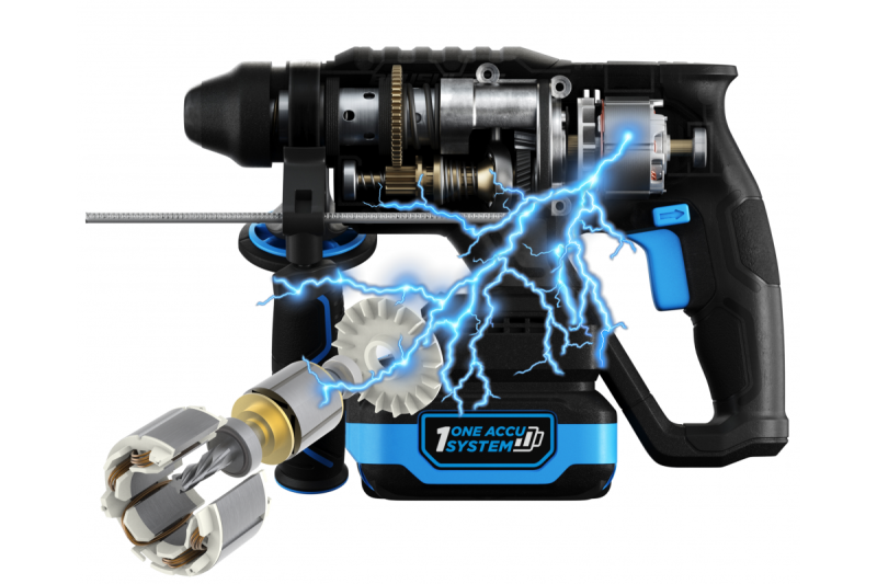 HÖGERT taladro percutor a batería, sin escobillas, 18V, con función de cincel.