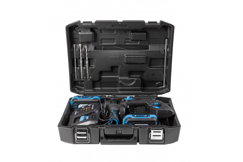 HÖGERT taladro inalámbrico, 18V, OneAccuSystem, con batería, cargador en maletín.