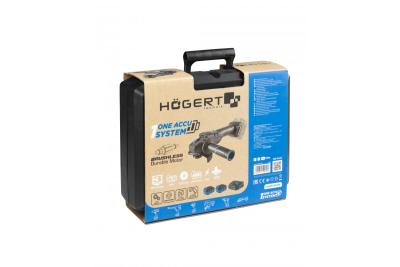 HÖGERT amoladora angular inalámbrica con interruptor de paleta, 125MM, 18V, juego con batería, cargador, accesorios.