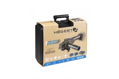 HÖGERT amoladora angular inalámbrica con interruptor de paleta, 125MM, 18V, juego con batería, cargador, accesorios.