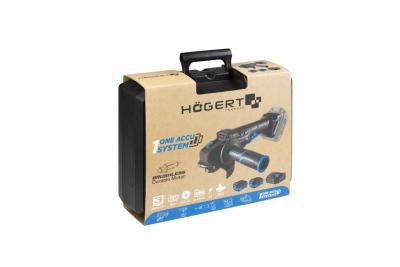 HÖGERT Amoladora angular inalámbrica con interruptor de paleta, 125MM, 18V - Set (batería, cargador, accesorios)