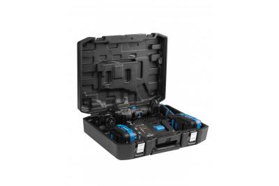 HÖGERT Amoladora angular inalámbrica con interruptor de paleta, 125MM, 18V - Set (batería, cargador, accesorios)