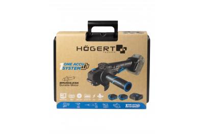 HÖGERT Amoladora angular inalámbrica con interruptor de paleta, 125MM, 18V - Set (batería, cargador, accesorios)