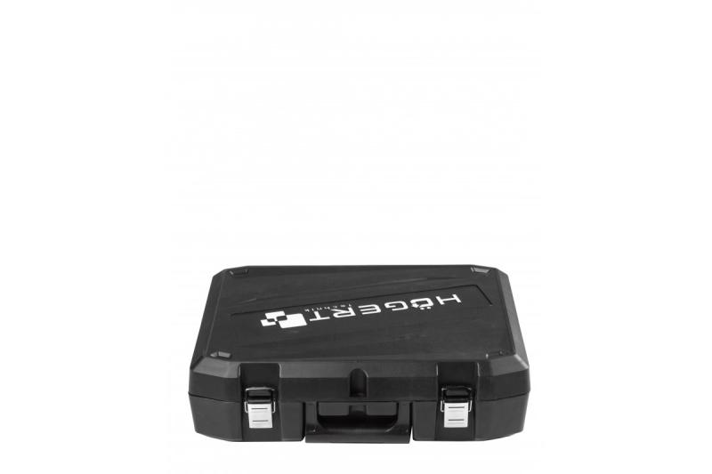 HÖGERT Amoladora angular inalámbrica con interruptor de paleta, 125MM, 18V - Set (batería, cargador, accesorios)