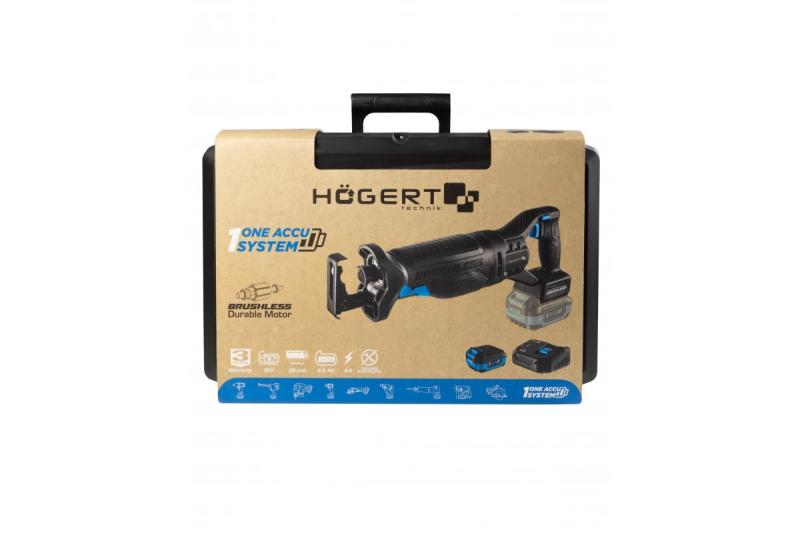 HÖGERT set de sierra recíproca a batería, 18V, sin escobillas, batería, cargador, accesorios