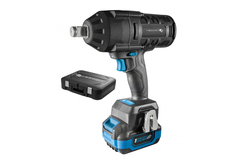 HÖGERT llave de impacto inalámbrica, sin escobillas, 1000 Nm, 18V con batería, cargador