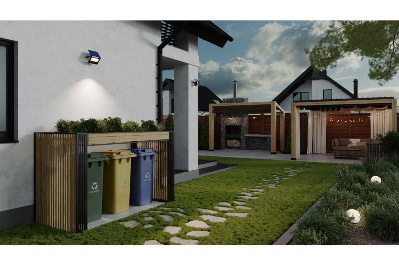 Luz de inundación solar LUMOS II, LED, 2000lm, 6400K, 2600mAh reemplazable, IP65, negro