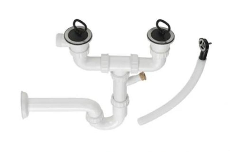Ausmann Ceramic Blush Fregadero Doble de Cerámica Blanco de Superficie con Escurridor 1125 x 500 mm 1208970514