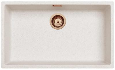 Sand White Large Sink 70x40 cm Undermount, Topmount and Flush Mount with Copper Plug 1208970528