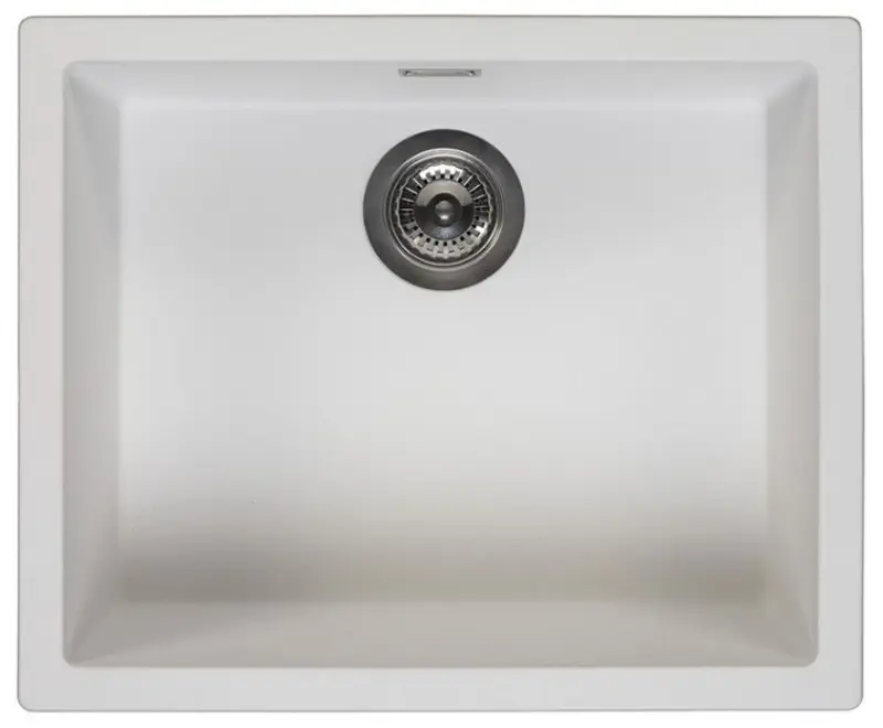 Lavabo Blanco 50x40 cm para Montaje Bajo, Sobre y Al Ras con Tapón de Metal Gun 1208970529.