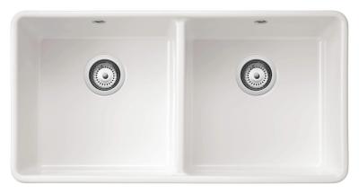 Ausmann Ceramic Mira Ceramic White Double Sink - Undermount and Drop-In 890 x 456 mm 1208970549