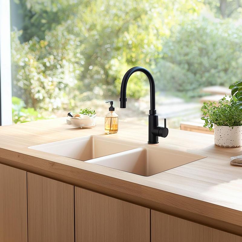 Ausmann Ceramic Mira Fregadero Doble de Cerámica Blanco - Integrado y Semi-Integrado 890 x 456 mm 1208970549