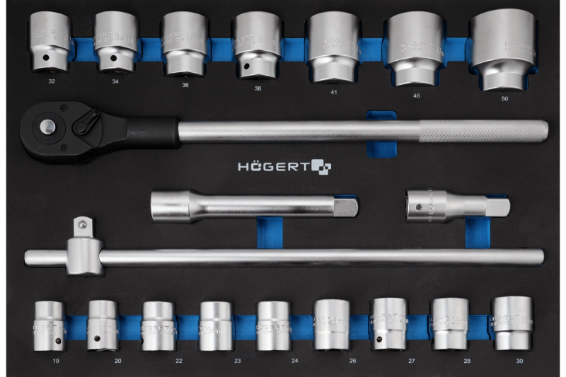 Juego de herramientas de trinquete de 3/4", 20 piezas, inserto EVA