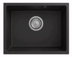 Graniteland Solo Granite Black Undermount Sink 42x34 cm with Stainless Steel Plug 1208970611