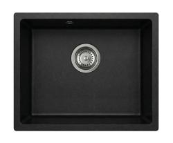 Graniteland Fregadero bajo encimera de granito negro Solo de 42x34 cm con tapón de acero inoxidable 1208970611.