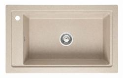 Graniteland Magra Granito Beige Fregadero de superficie 686 x 427 mm con banco de orificio para grifo y tapón de acero inoxidable 1208970617